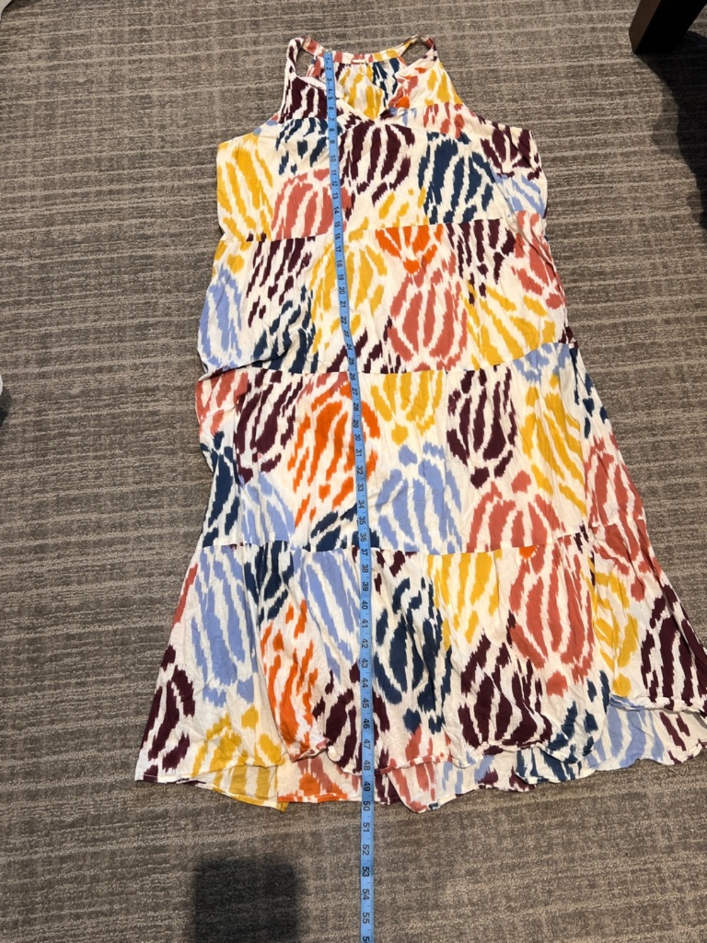 Tahari Multicolor Tiered Maxi Dress with Abstract Print - Picture 7 of 14